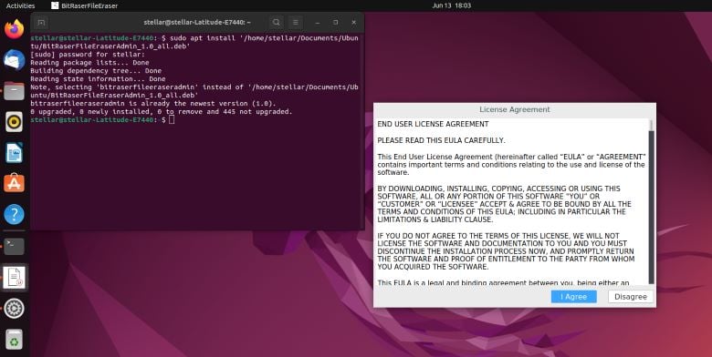 Das Dialogfeld mit der EULA wird geöffnet